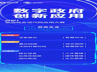 数字政府 创新应用 2021致远互联政务低代码应用大赛获奖结果公布